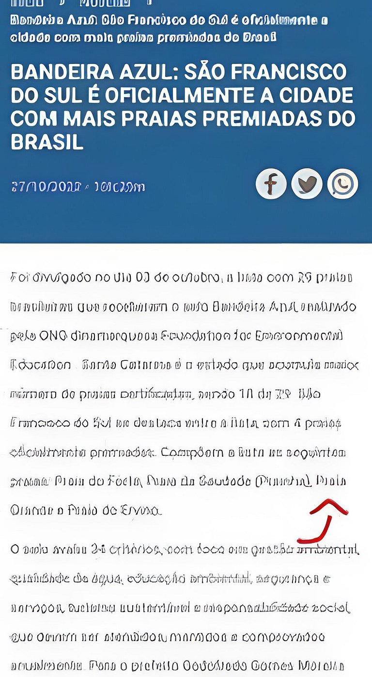 São Francisco do Sul, 900m do mar com piscina